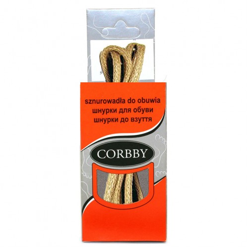 Шнурки для обуви 60см. круглые тонкие с пропиткой (002 - бежевые) CORBBY арт.corb5014c